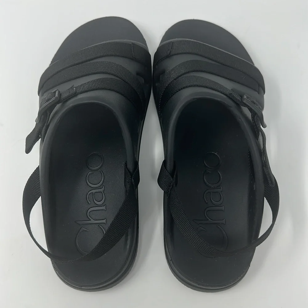 CHACO Black Chillos Sport Rubber Adjustable Strap Sandals Size 11
